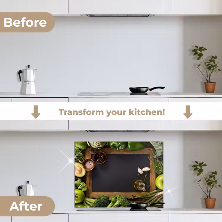 Fruit - Krijtbord - Groente keuken achterwand spatscherm middel -voor_na_EN