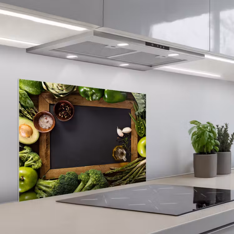 Fruit - Krijtbord - Groente keuken achterwand spatscherm middel -3d_schuin