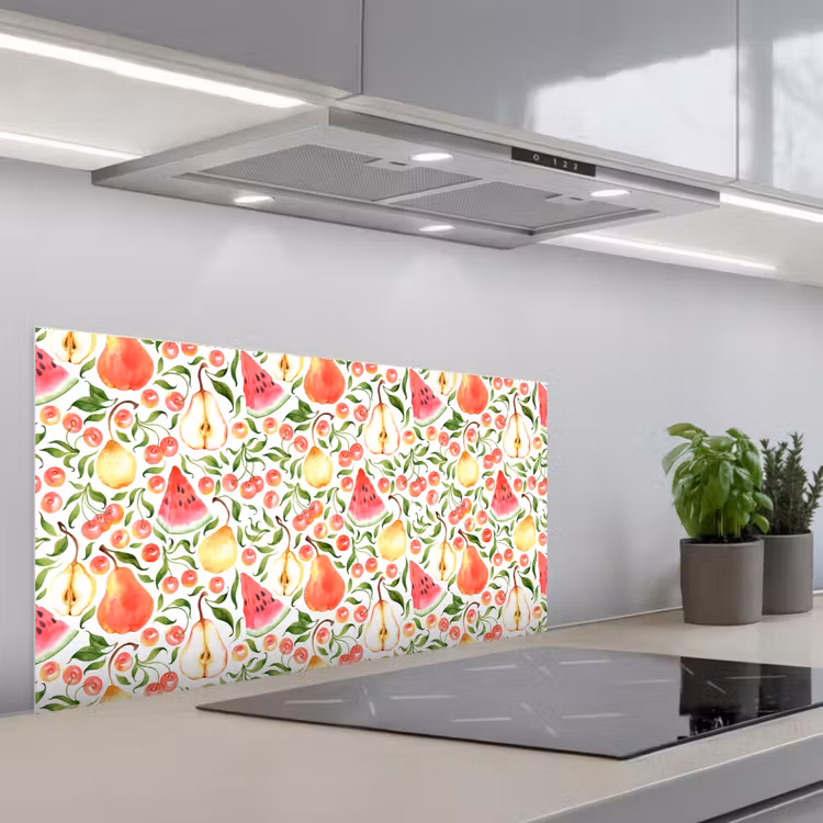 Fruit - Watermeloen - Kersen - Peer keuken achterwand spatscherm middel 899 -3d_schuin