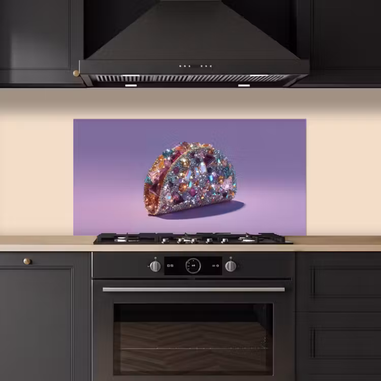 Edelstenen - Glitters - Paars - Kleurrijk keuken achterwand spatscherm middel -sfeer1