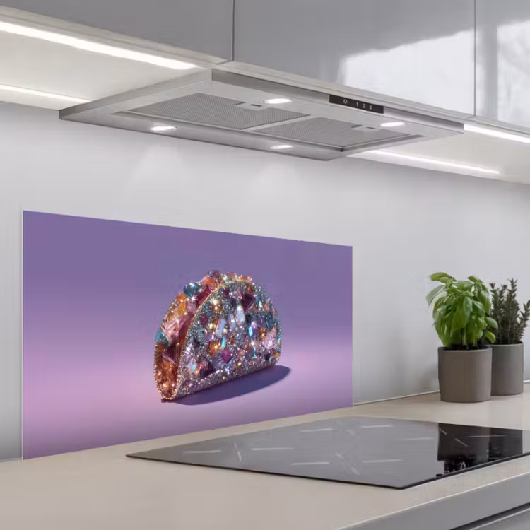 Edelstenen - Glitters - Paars - Kleurrijk keuken achterwand spatscherm middel -3d_schuin