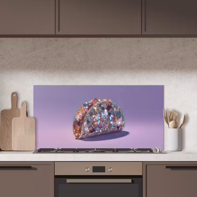 Edelstenen - Glitters - Paars - Kleurrijk keuken achterwand spatscherm middel -sfeer2