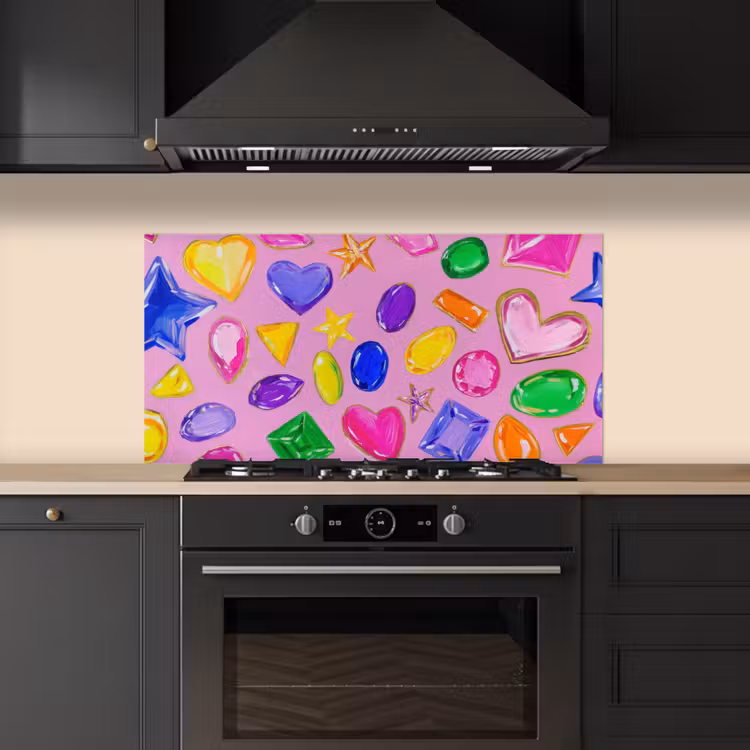 Edelstenen - Vormen - Hartje - Kleurrijk keuken achterwand spatscherm middel -sfeer1