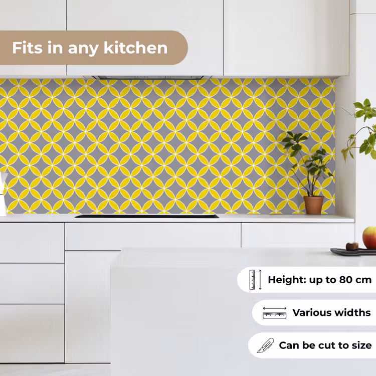 Geometrisch - Cirkels - Modern - Grijs - Geel keuken achterwand 2 middel 871 -sfeer4_UK