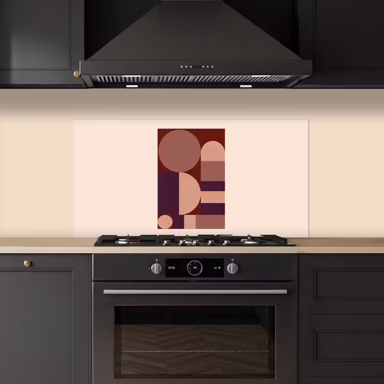 Geometrisch - Cirkels - Rood keuken achterwand spatscherm middel -sfeer1