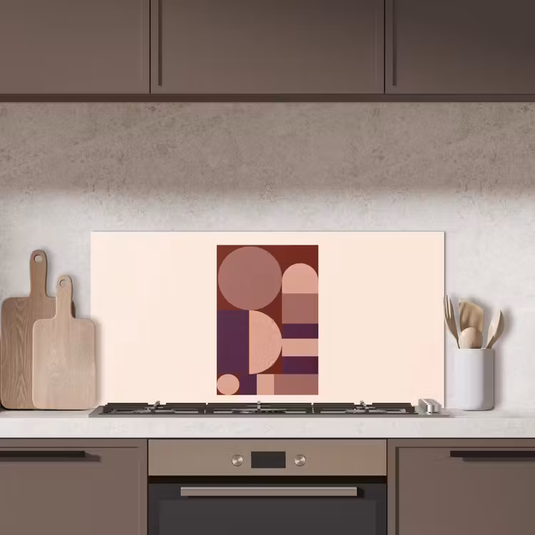 Geometrisch - Cirkels - Rood keuken achterwand spatscherm middel -sfeer2