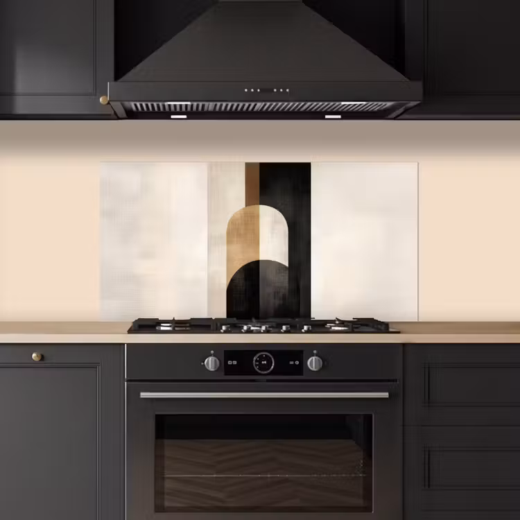 Geometrische - Vormen - Wit keuken achterwand spatscherm middel -sfeer1