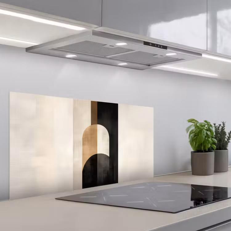 Geometrische - Vormen - Wit keuken achterwand spatscherm middel -3d_schuin