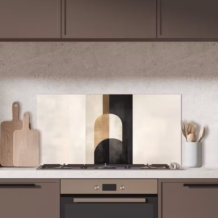 Geometrische - Vormen - Wit keuken achterwand spatscherm middel -sfeer2