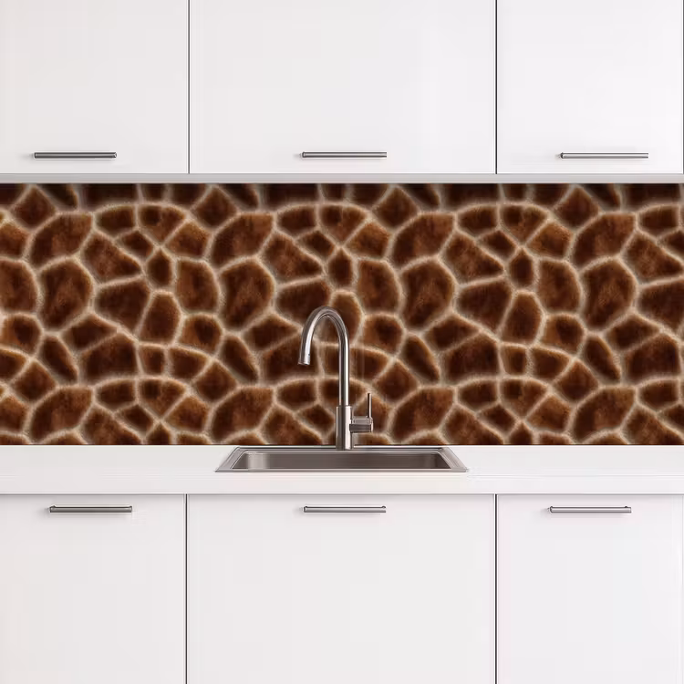 Giraf - Vacht - Bruin keuken achterwand 2 groot 857 -3d