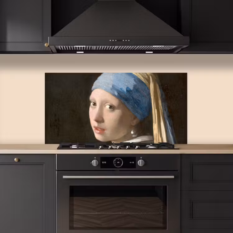 Meisje met de Parel - Schilderij van Johannes Vermeer keuken achterwand spatscherm middel -sfeer1