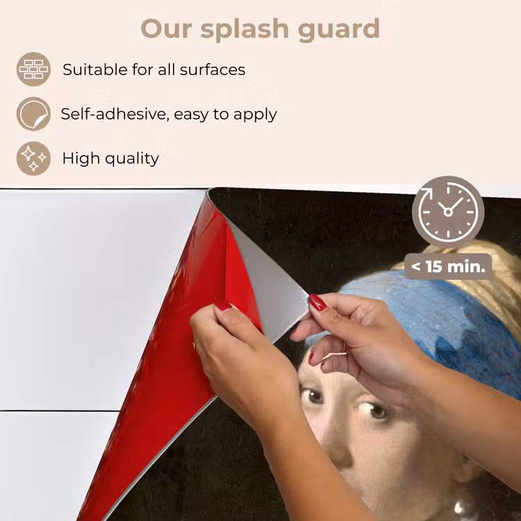 Meisje met de parel - Schilderij - Oude meesters - Vermeer keuken achterwand spatscherm middel -spatscherm_EN