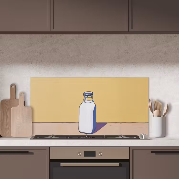 Glazen - Fles - Illustratie - Melk keuken achterwand spatscherm middel -sfeer2