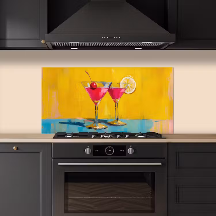 Glazen - Cocktail - Citroen - Kers keuken achterwand spatscherm middel -sfeer1
