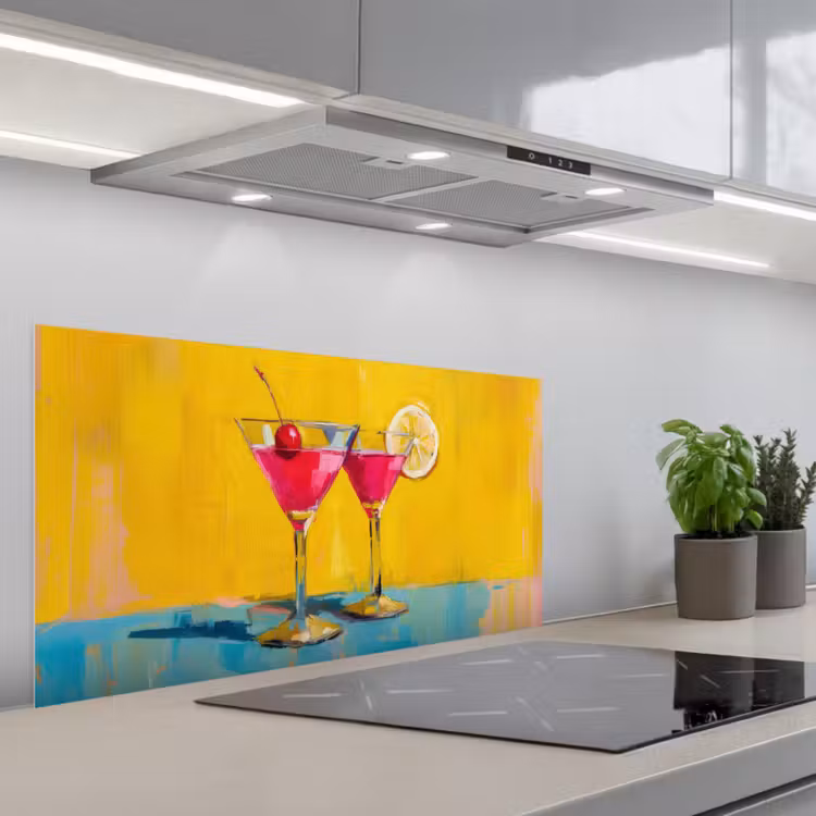 Glazen - Cocktail - Citroen - Kers keuken achterwand spatscherm middel -3d_schuin