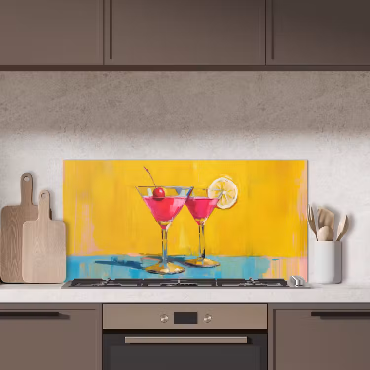 Glazen - Cocktail - Citroen - Kers keuken achterwand spatscherm middel -sfeer2