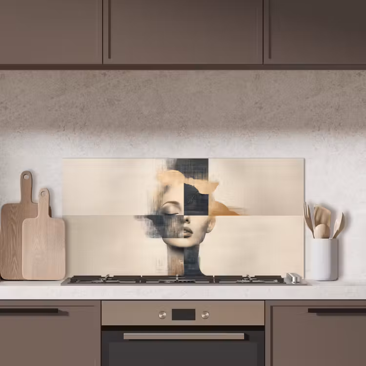 Goud - Vrouw - Rechthoeken keuken achterwand spatscherm middel -sfeer2