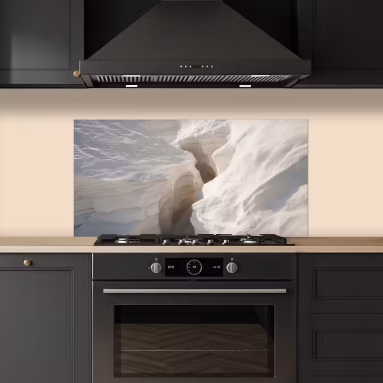 Kloof - Wit - Sneeuw keuken achterwand spatscherm middel -sfeer1