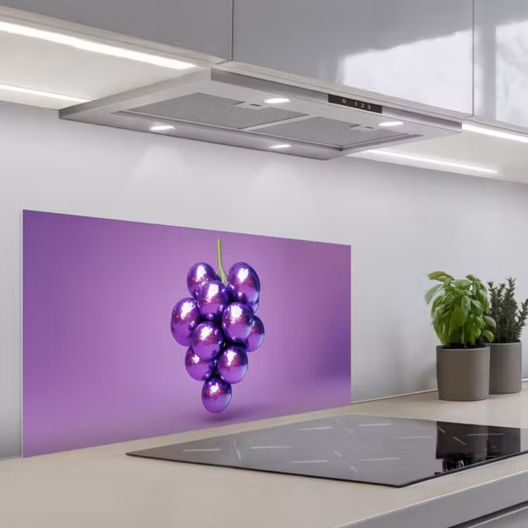 Druif - Disco - Glitter - Paars keuken achterwand spatscherm middel -3d_schuin