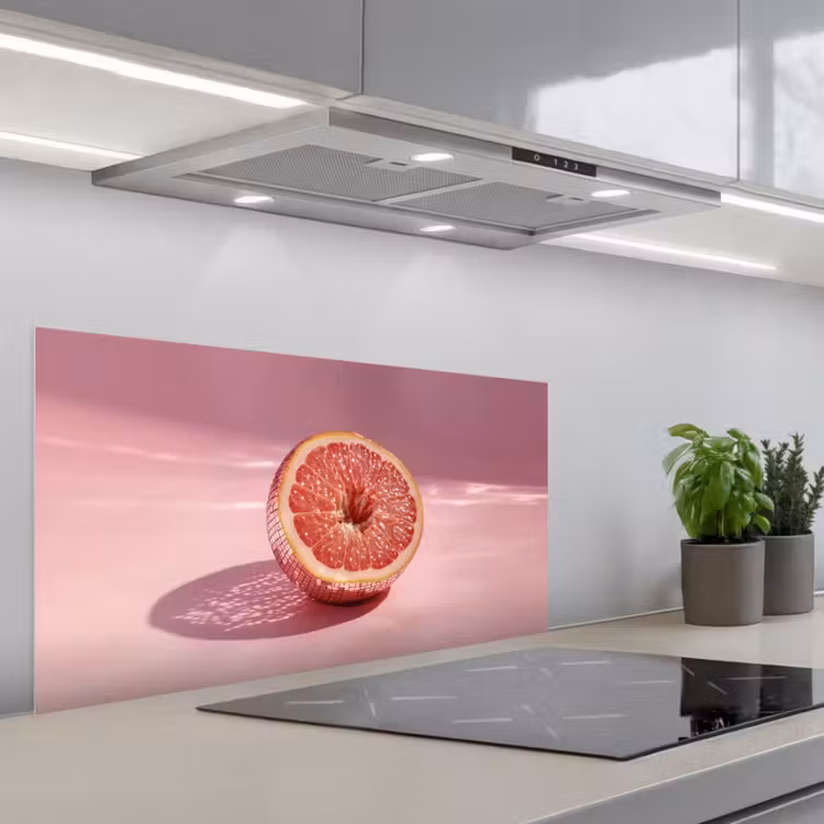 Grapefruit - Roze - Disco - Shiny keuken achterwand spatscherm middel -3d_schuin