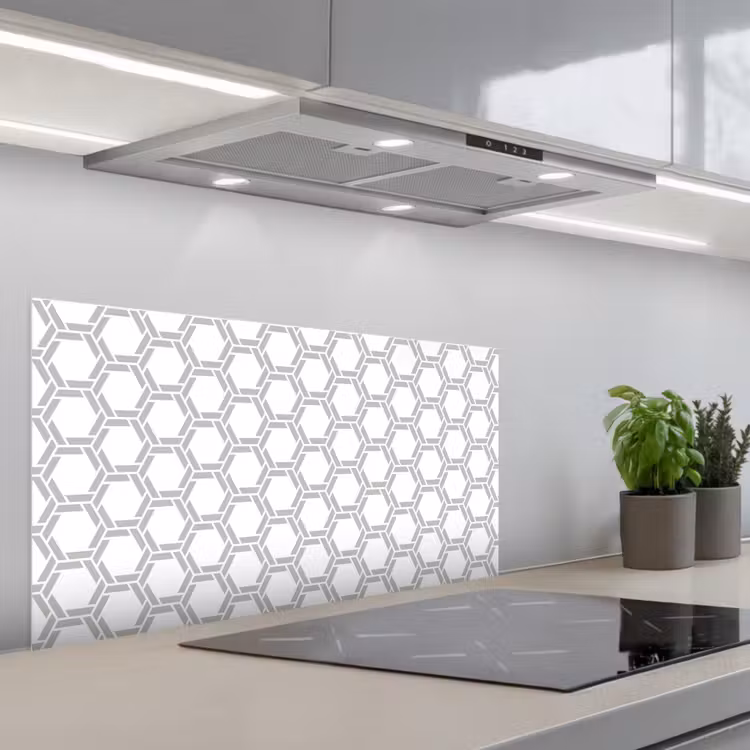 Grafisch - Patroon - Modern keuken achterwand spatscherm middel 899 -3d_schuin