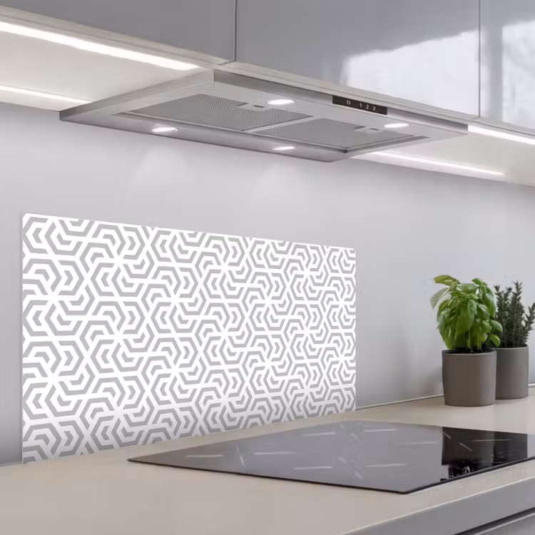 Grafisch - Patroon - Modern - Hexagon keuken achterwand spatscherm middel 899 -3d_schuin