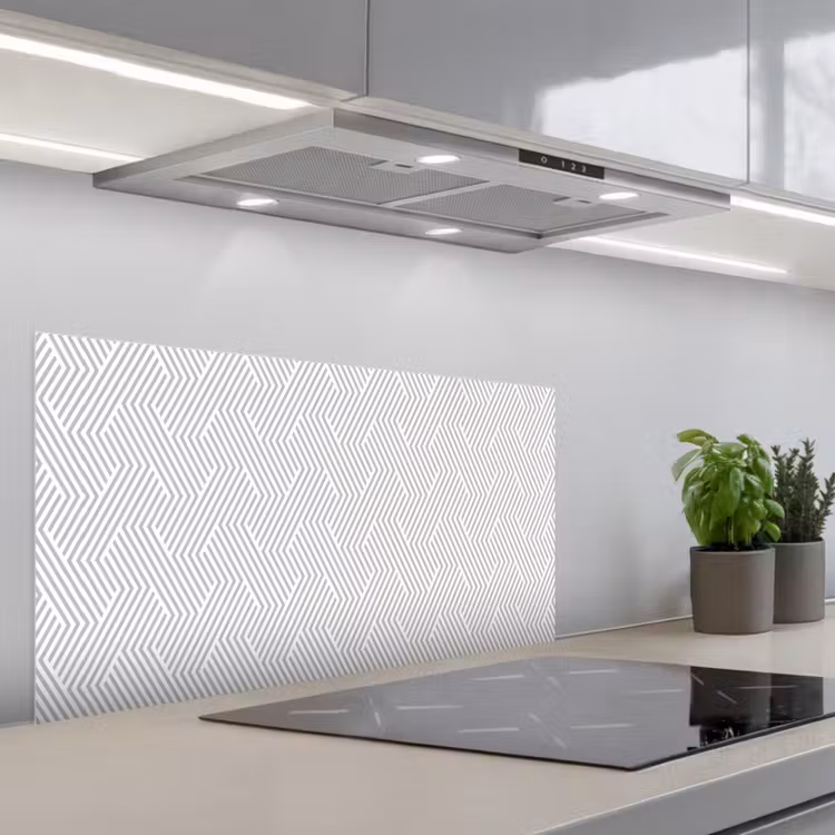 Grafisch - Patroon - Modern - Schuin keuken achterwand spatscherm middel 899 -3d_schuin