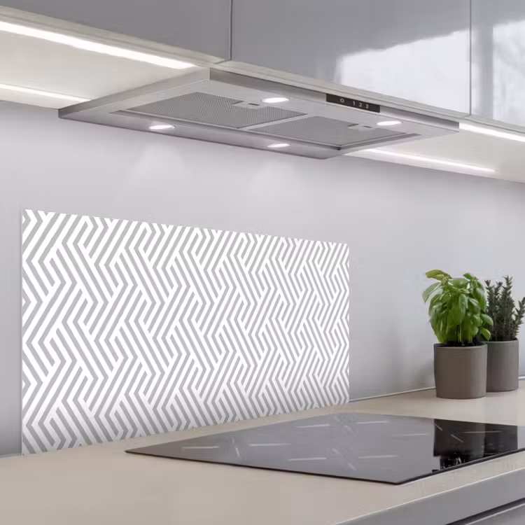 Grafisch - Patroon - Modern - Opvallend keuken achterwand spatscherm middel 899 -3d_schuin