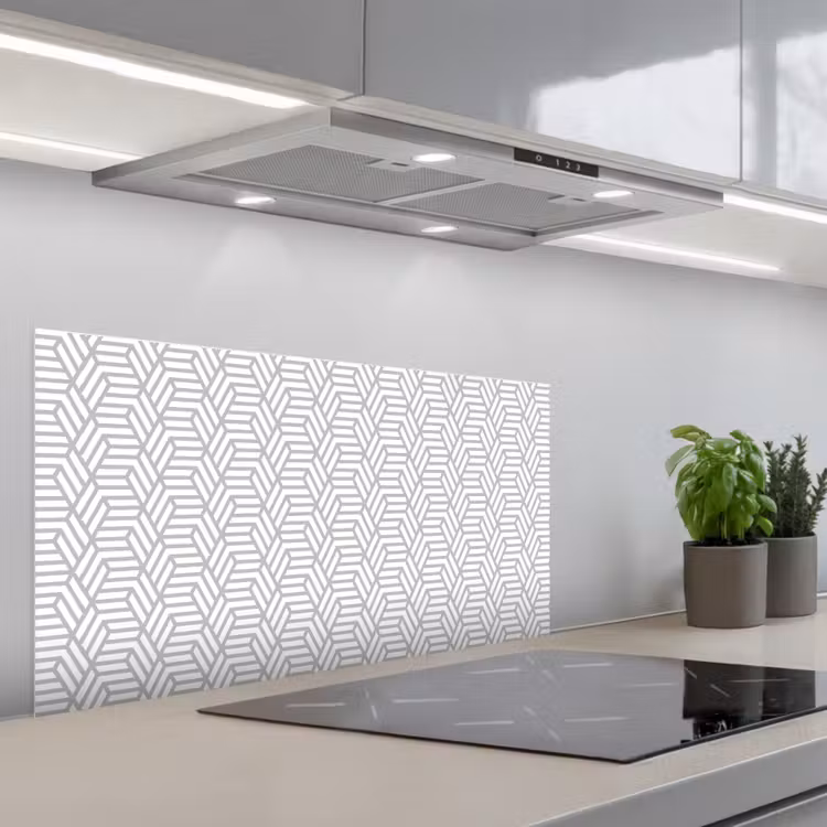 Grafisch - Patroon - Modern - Opvallend keuken achterwand spatscherm middel 899 -3d_schuin