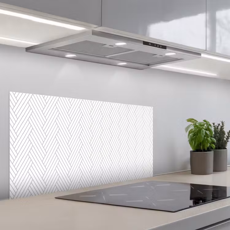 Grafisch - Patroon - Modern - Geweven keuken achterwand spatscherm middel 899 -3d_schuin