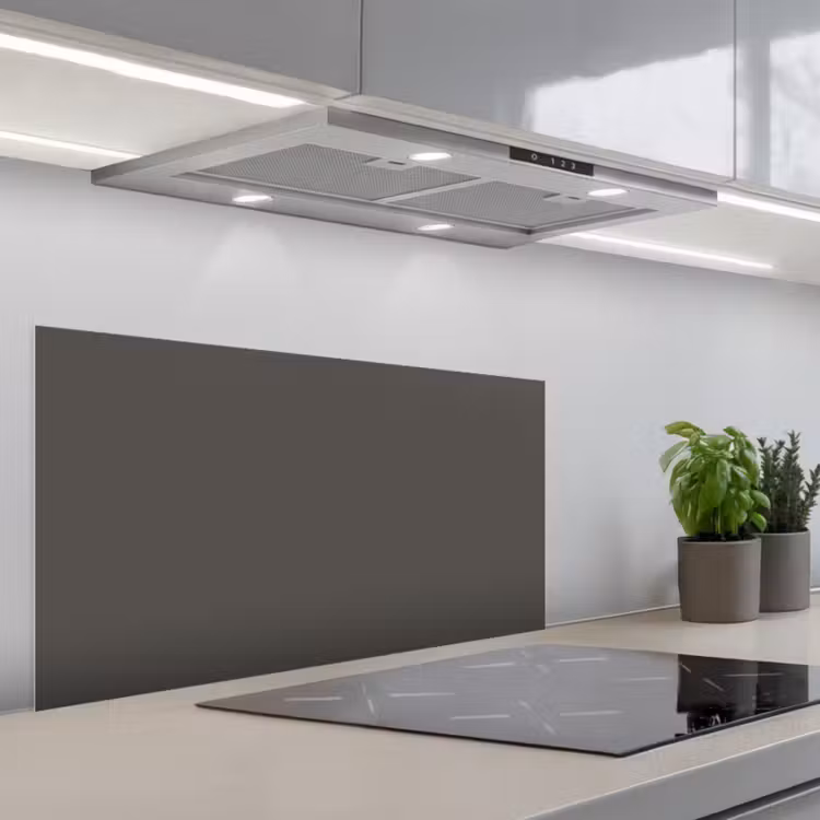 Grijs - Kleuren - Effen keuken achterwand spatscherm middel 899 -3d_schuin