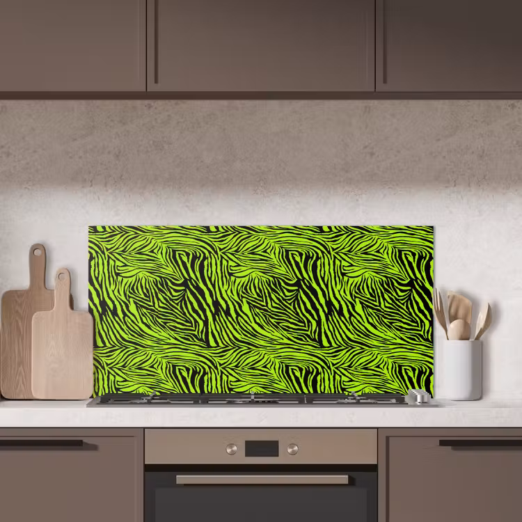 Groen - Zwart - Zebra keuken achterwand spatscherm middel 899 -sfeer2