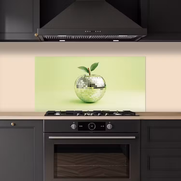 Groen - Disco - Decoratie - Appel keuken achterwand spatscherm middel -sfeer1