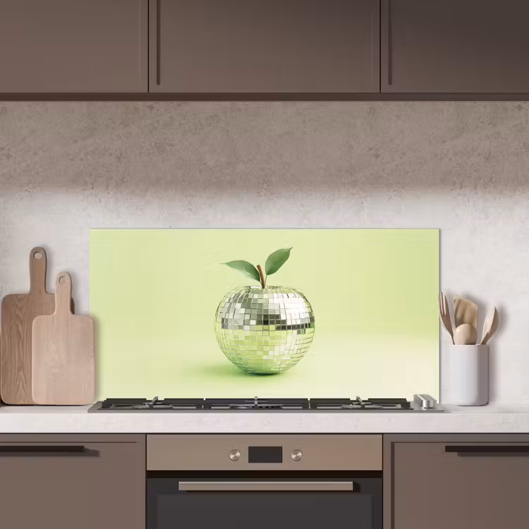 Groen - Disco - Decoratie - Appel keuken achterwand spatscherm middel -sfeer2