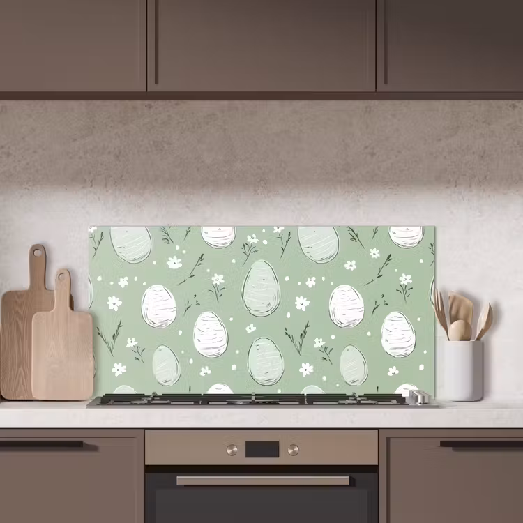 Groen - Eieren - Patroon keuken achterwand spatscherm middel -sfeer2