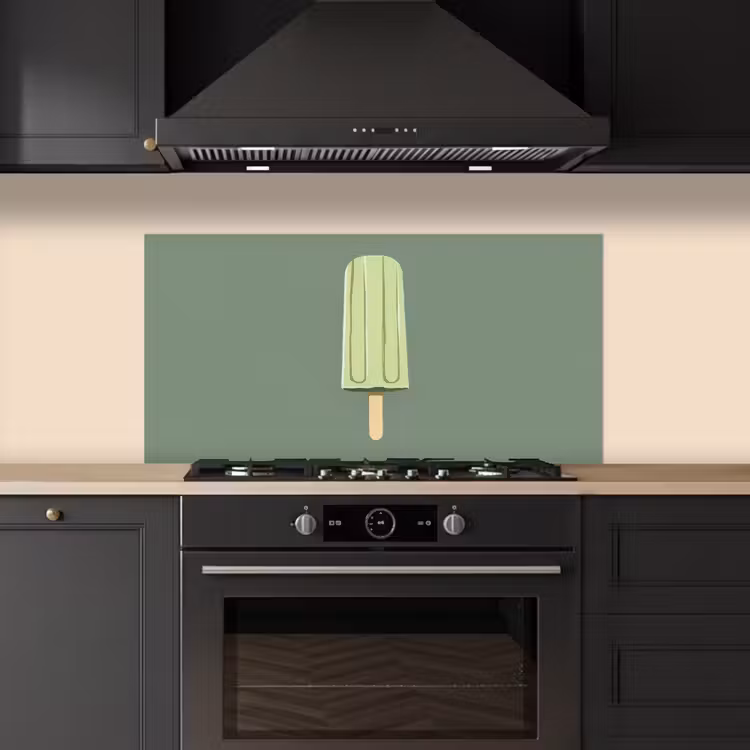 Groen - Waterijsje - Stokje - Illustratie keuken achterwand spatscherm middel -sfeer1