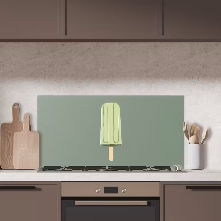 Groen - Waterijsje - Stokje - Illustratie keuken achterwand spatscherm middel -sfeer2
