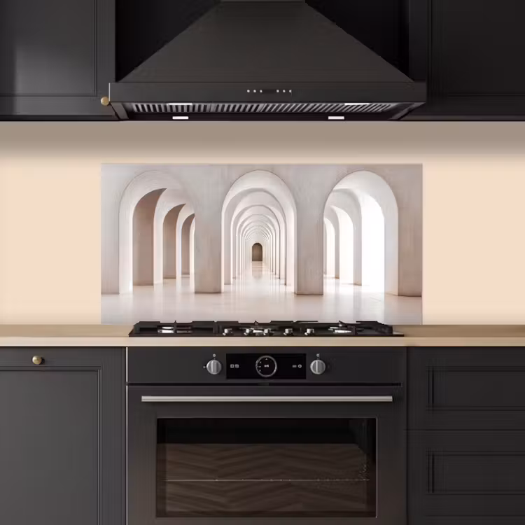 Hal - Bogen - Symmetrisch - Modern keuken achterwand spatscherm middel -sfeer1