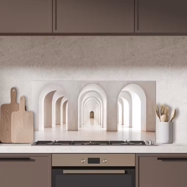 Hal - Bogen - Symmetrisch - Modern keuken achterwand spatscherm middel -sfeer2