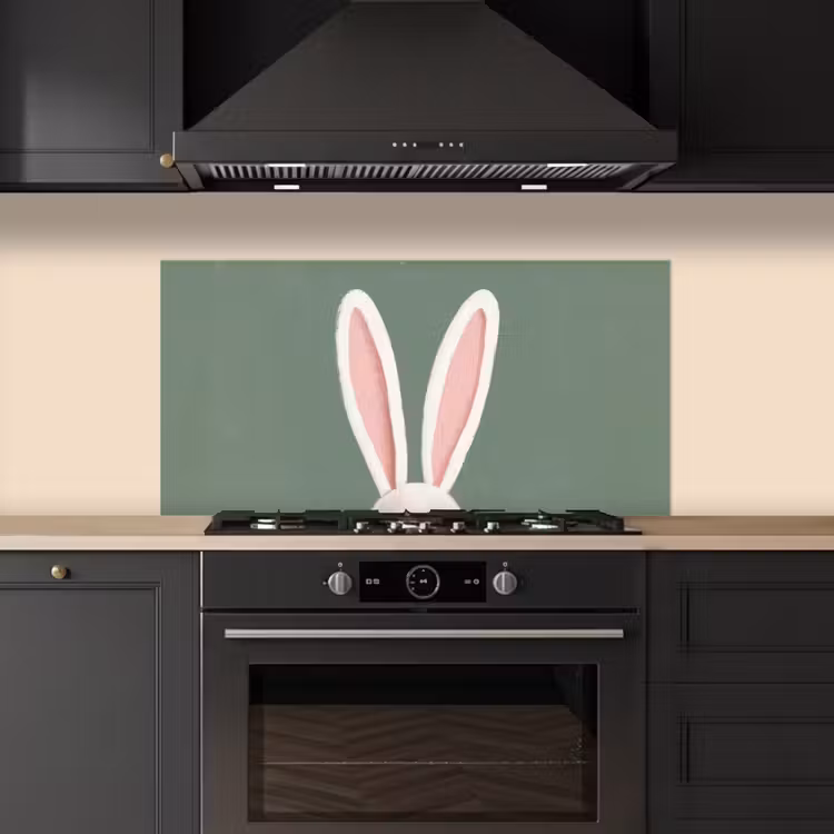 Hazen - Oren - Roze keuken achterwand spatscherm middel -sfeer1