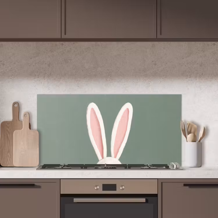 Hazen - Oren - Roze keuken achterwand spatscherm middel -sfeer2