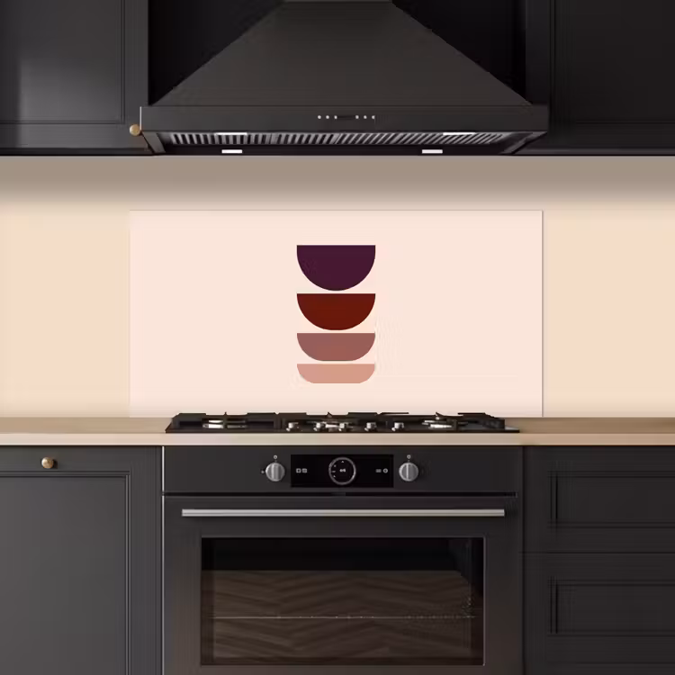 Harmonieus - Symmetrisch - Rood keuken achterwand spatscherm middel -sfeer1
