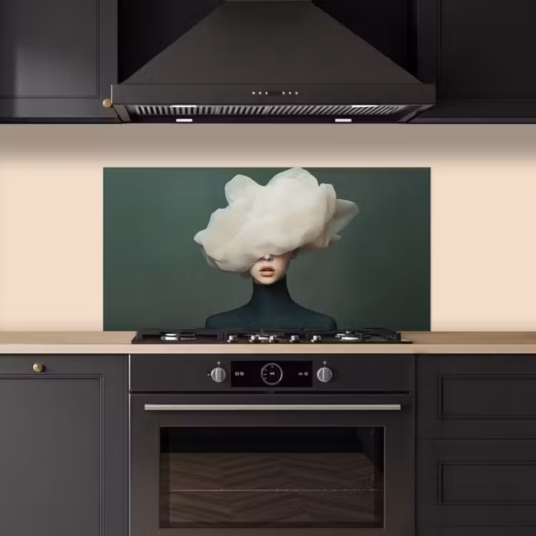 Hoed - Vrouw - Beige keuken achterwand spatscherm middel -sfeer1