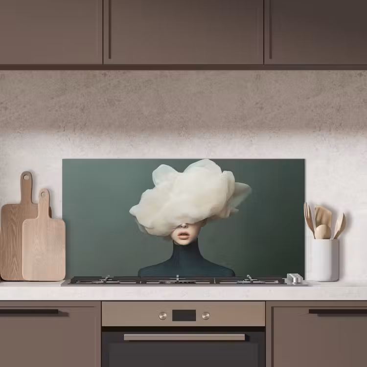 Hoed - Vrouw - Beige keuken achterwand spatscherm middel -sfeer2