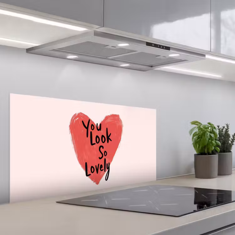 Hart - Rood - Valentijn keuken achterwand spatscherm middel -3d_schuin