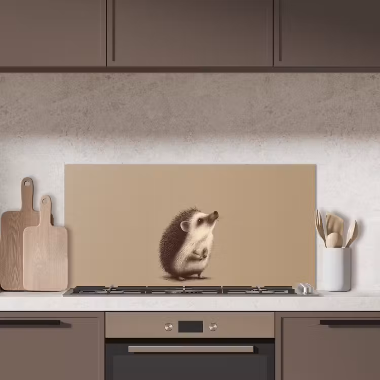 Egel - Snuitje - Bruin - Stekels keuken achterwand spatscherm middel -sfeer2