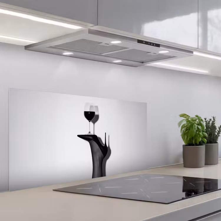 Hak - Wijn - Minimalistisch - Zwart keuken achterwand spatscherm middel -3d_schuin