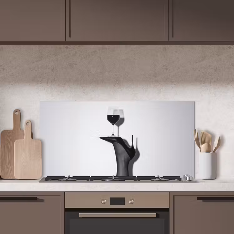 Hak - Wijn - Minimalistisch - Zwart keuken achterwand spatscherm middel -sfeer2