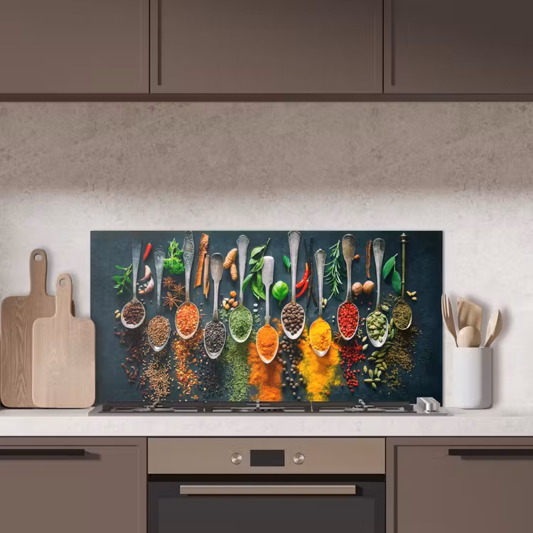 Kruiden - Specerijen - Lepels keuken achterwand spatscherm middel -sfeer2