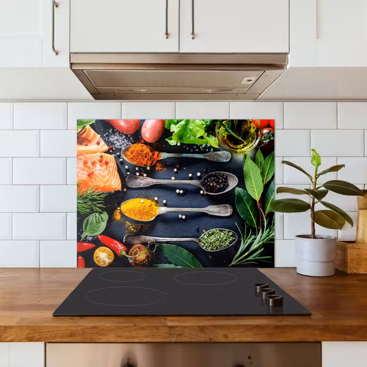 Kruiden - Lepels - Keuken - Specerijen keuken achterwand spatscherm middel -sfeer2